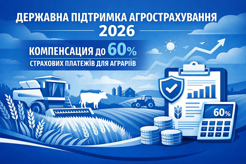 Державна підтримка агрострахування у 2026 році: аграрії можуть компенсувати до 60% страхових платежів